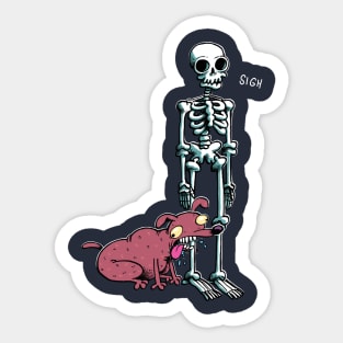 The Skeleton and the dog Sticker